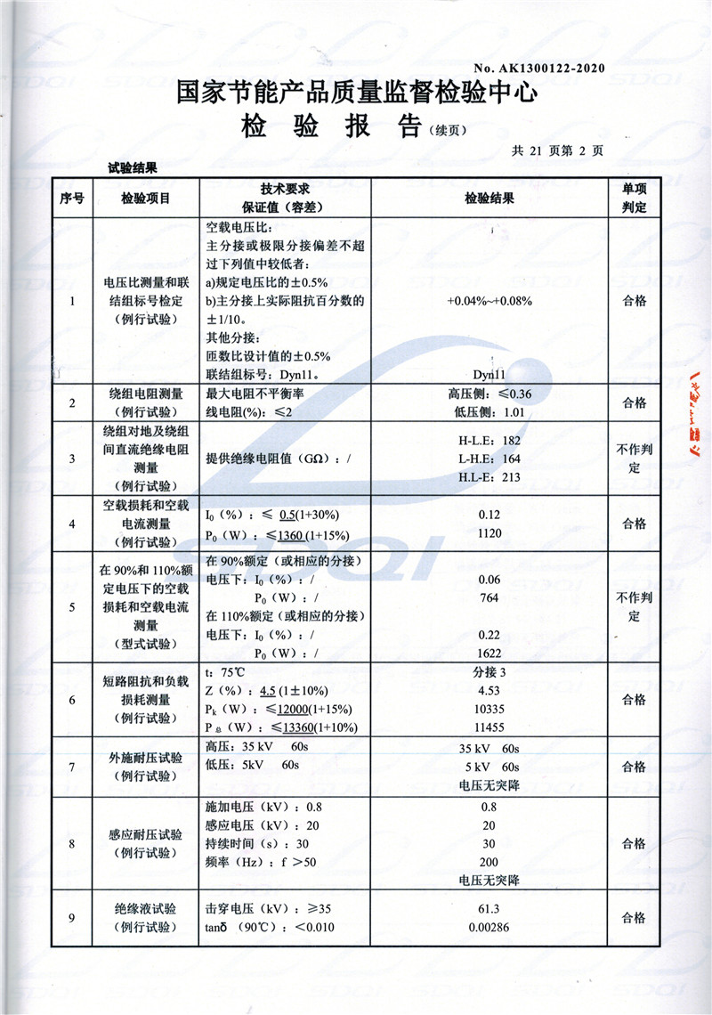 高低压试验报告-S11-1250沙坡头沙坡头沙坡头油浸式变压器-2.jpg